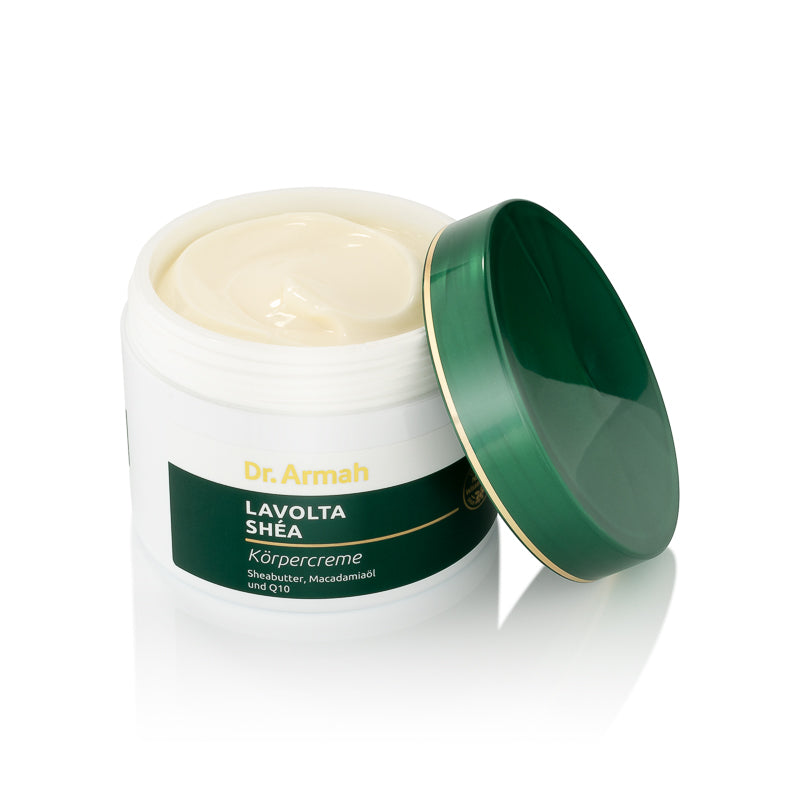 Lavolta Shea Körpercreme mit Sheabutter, Macadamiaöl, Q10, Panthenol und Vitamin E