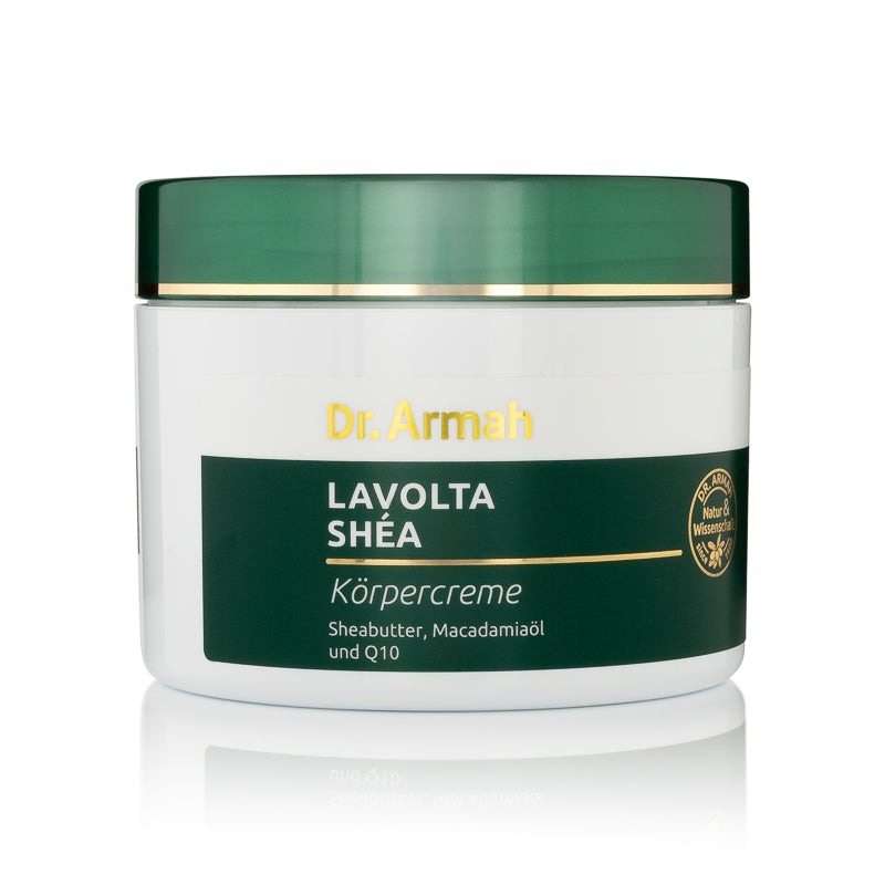 Lavolta Shea Körpercreme mit Sheabutter, Macadamiaöl, Q10, Panthenol und Vitamin E