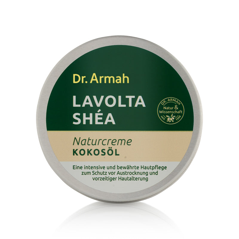 Lavolta Shea Naturcreme Kokosöl mit Sheabutter und Vitamin E für trockene und sensible Haut