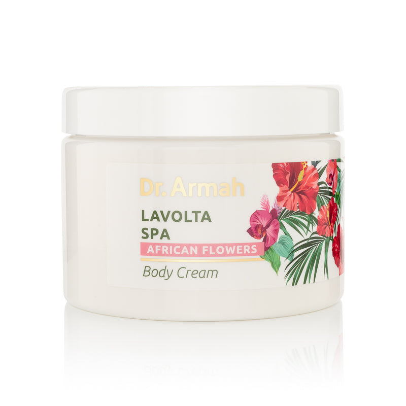 Lavolta Spa African Flowers Körpercreme mit Panthenol,  mit Mandel-, Macadamia- und Passionsblumenöl