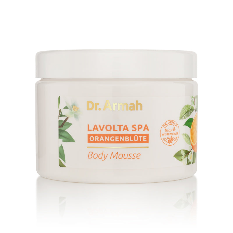 Lavolta Spa Orangenblüte Körpermousse mit Sheabutter, Mandelöl, Panthenol, Vitamin E und Q10