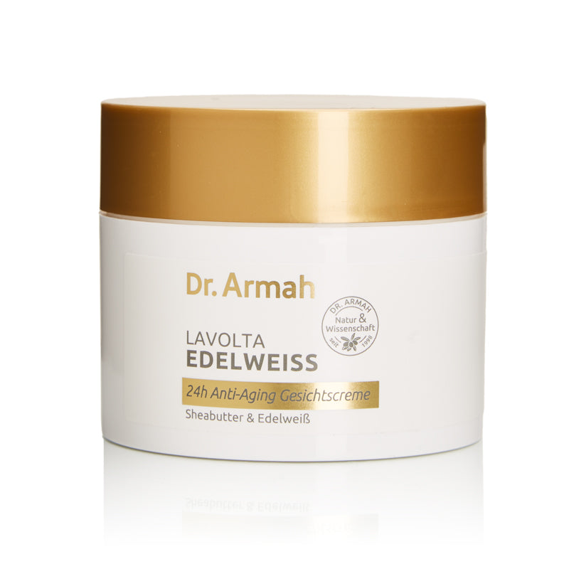 Edelweiss 24h Anti-Aging Gesichtscreme mit Sheabutter, Q10, Panthenol und Hyaluron