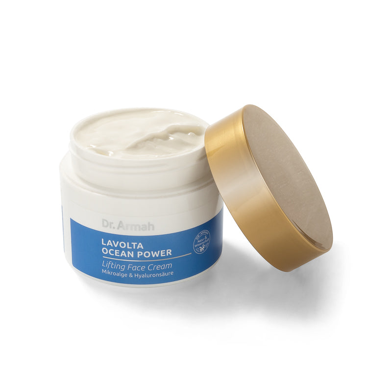 Lavolta Ocean Power Lifting Face Cream Sofortlifting Gesichtscreme mit Mikroalge, Hyaluronsäure, Panthenol und Sesamöl